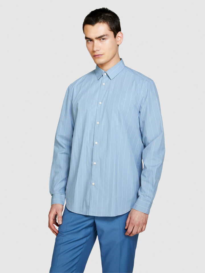 Striped shirt - men's slim fit shirts - Light Blue | Sisley image number 4